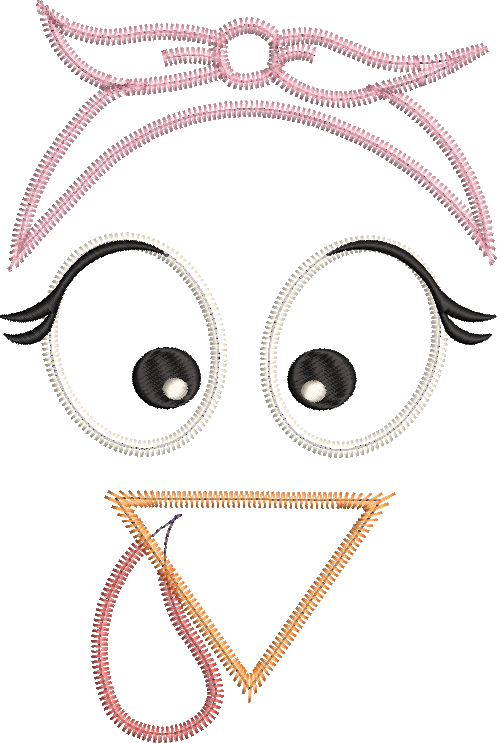 Zig Zag Applique Turkey Face with Headband Machine Embroidery Design Quick Stitch