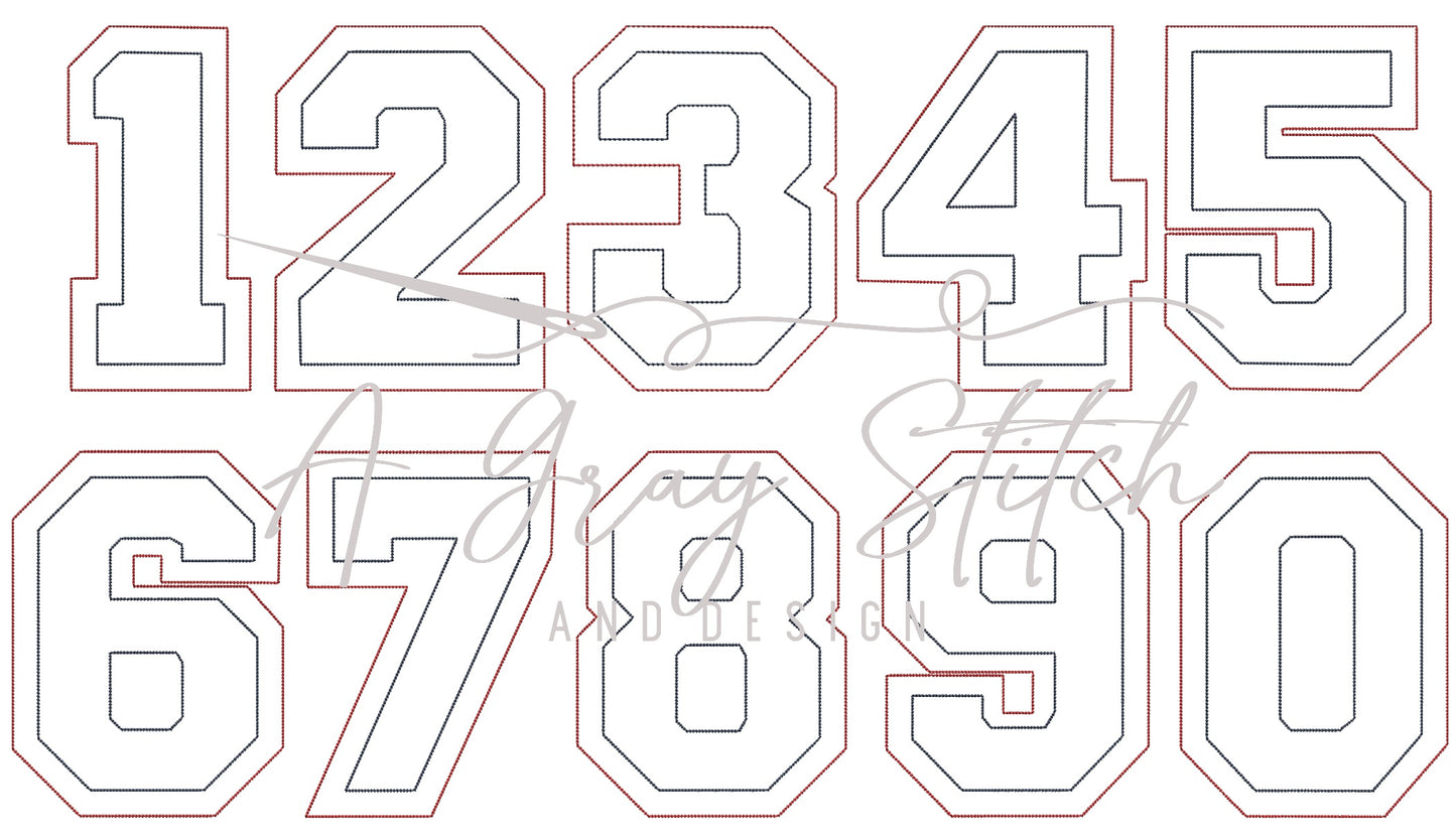 Gridiron Bean Stitch Number Set