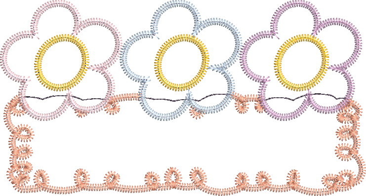 Zig Zag Applique Groovy Daisy Trio Quick Stitch Easter Machine Embroidery Design