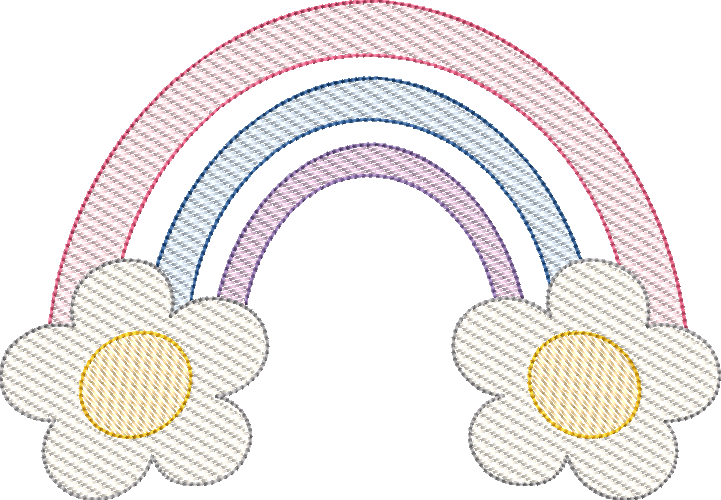 Sketch Fill Groovy Spring Rainbow Quick Stitch Machine Embroidery Design
