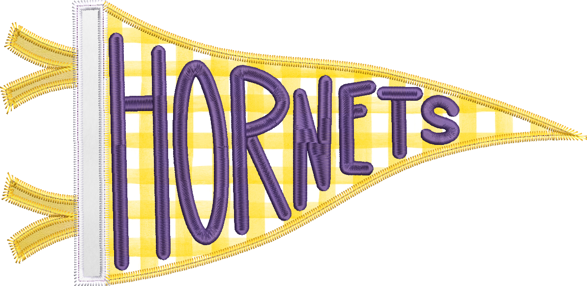 Hornets Handlettered Pennant Flag