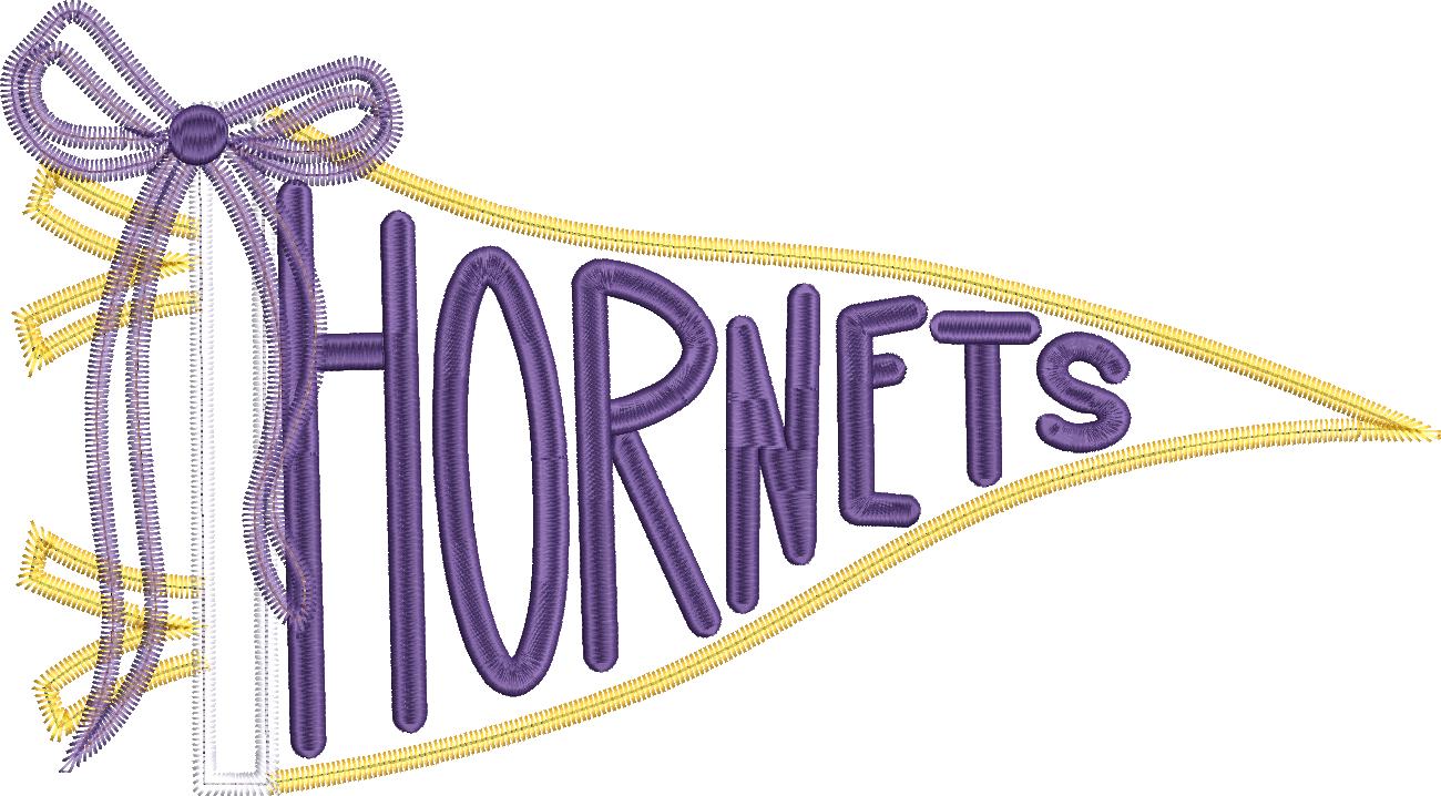 Hornets Handlettered Pennant Flag