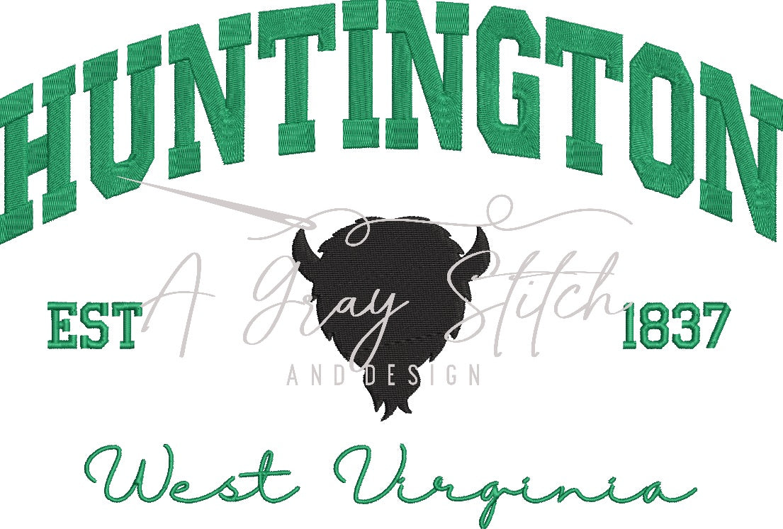 Huntington Collegiate Embroidery Design