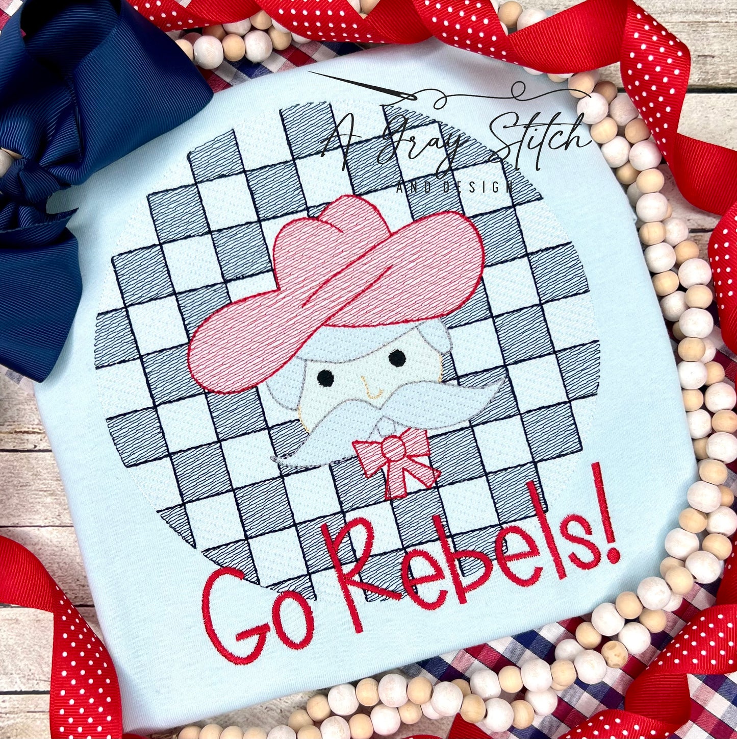 Check Background Colonial Man Mascot Sketch Fill Quick Stitch Machine Embroidery Design