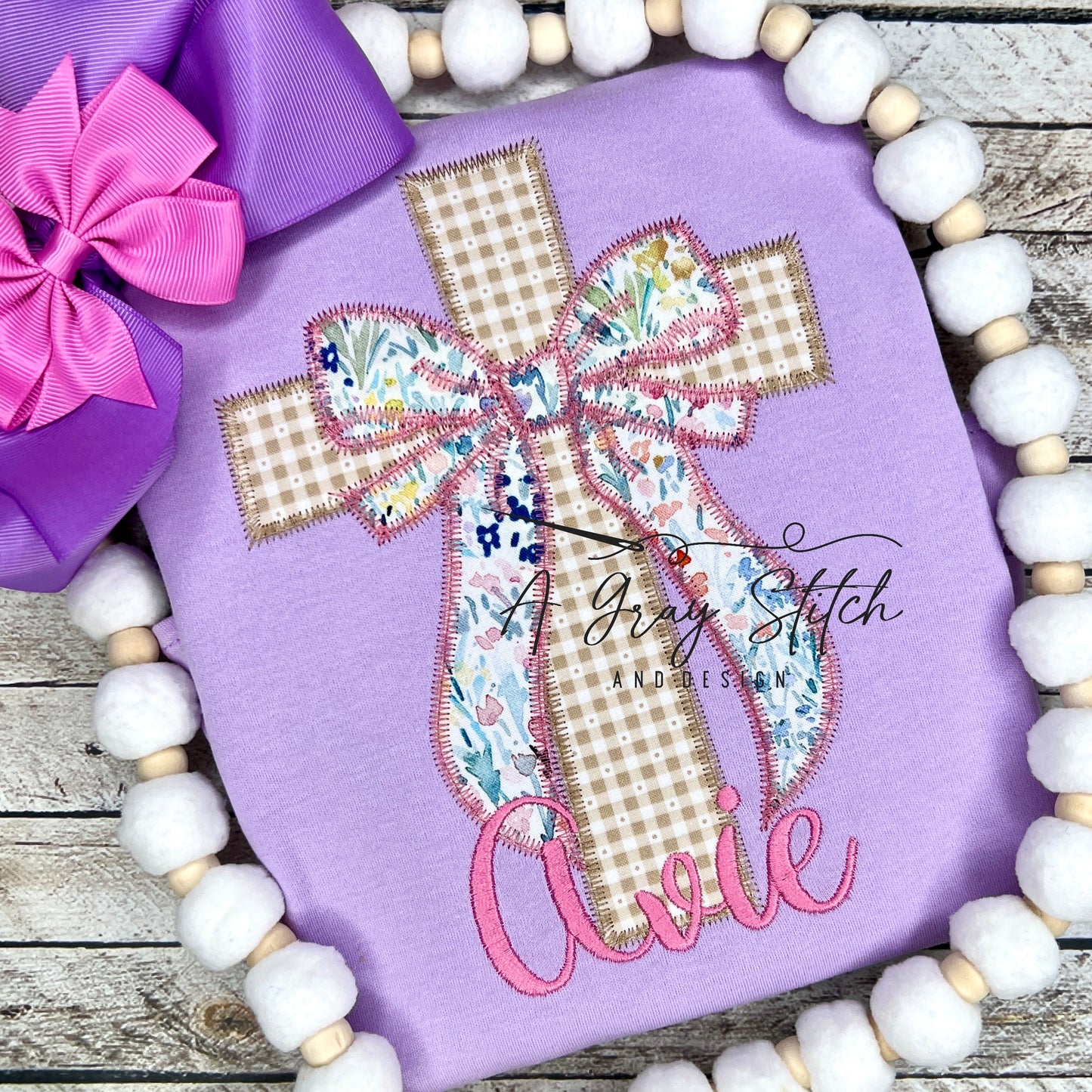 Zig Zag Cross with Bow Design