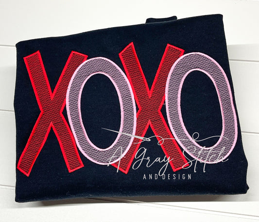 XOXO Sketch Satin Stitch Finish Quick Stitch Design