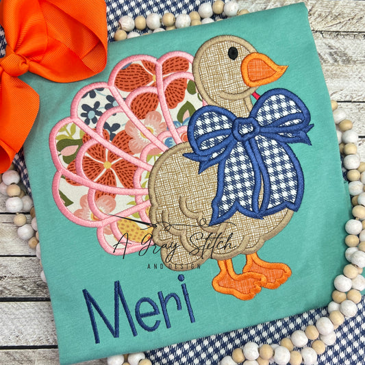Satin Stitch Cutie Turkey
