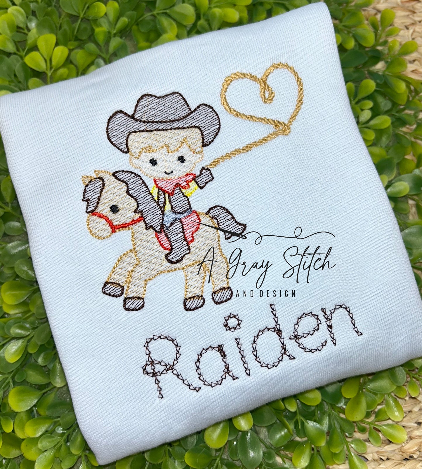 Sketch Fill Valentine's Cowboy Lasso Design