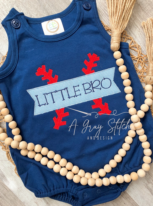 Zig Zag Applique Baseball Laces Name Frame