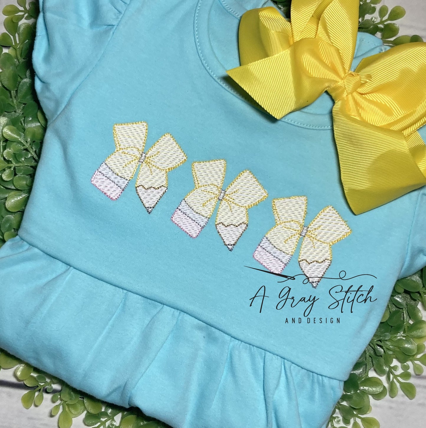 Sketch Fill Pencil Coquette Hair Bow Trio