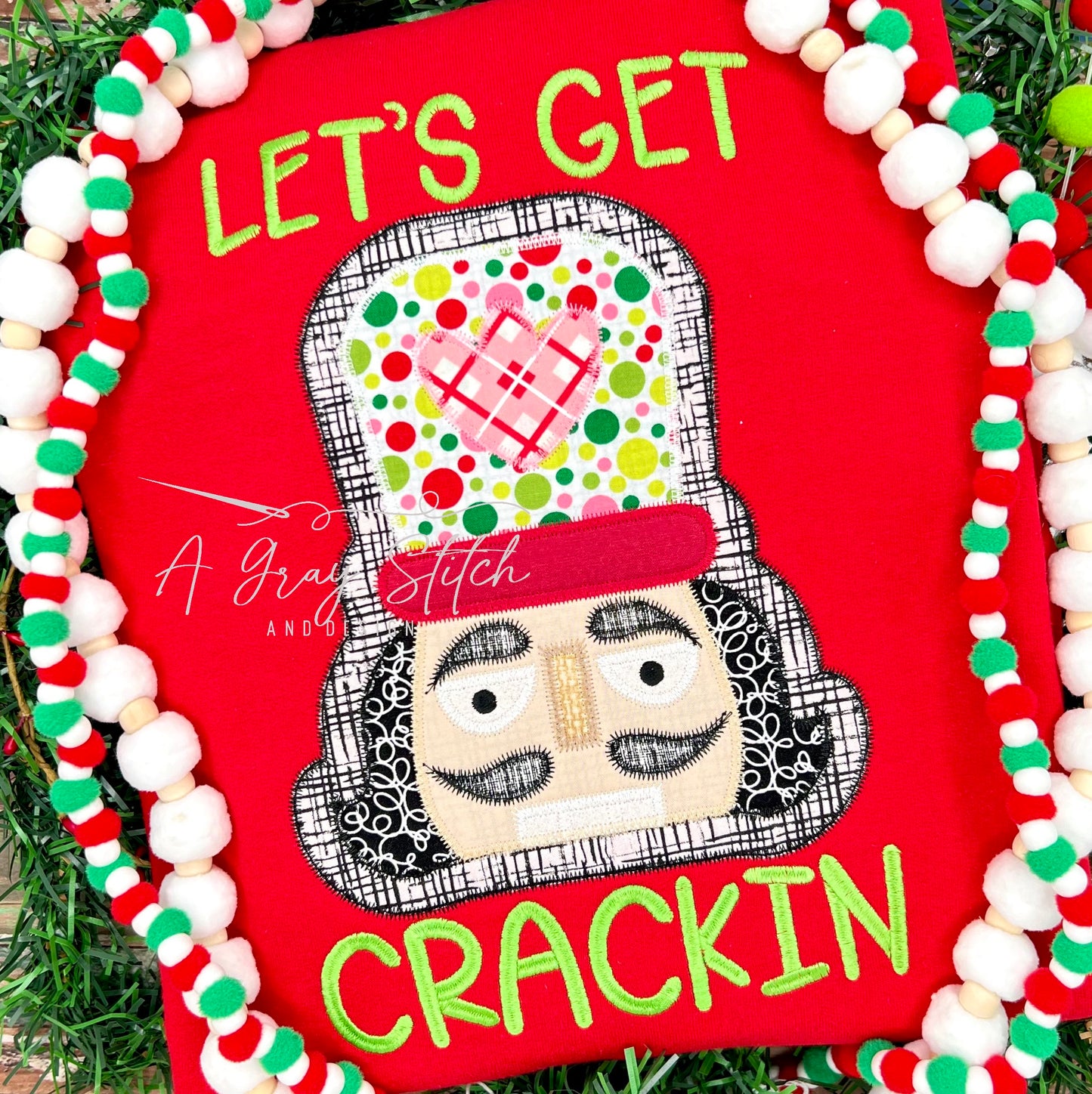 Zig Zag Nutcracker Face Applique Design