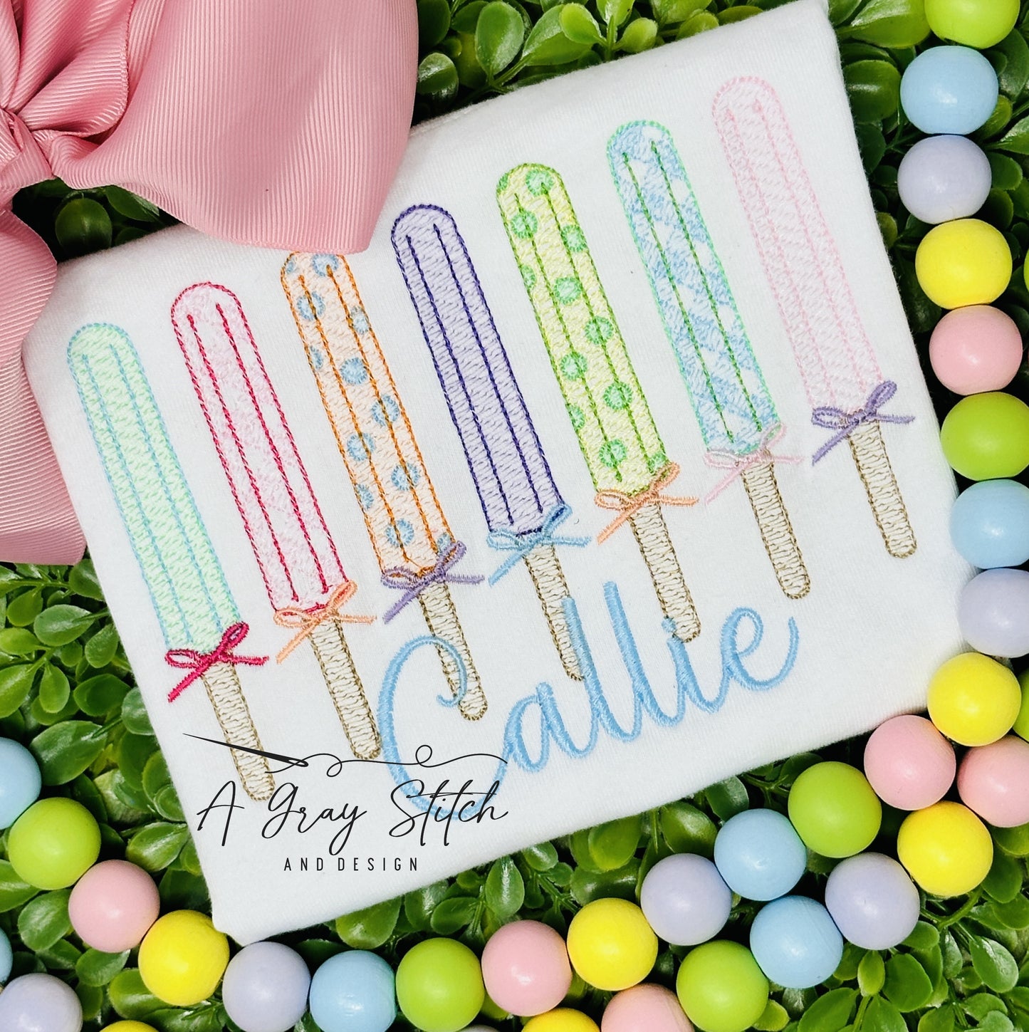 Sketch Fill Cutie Popsicles with Bow