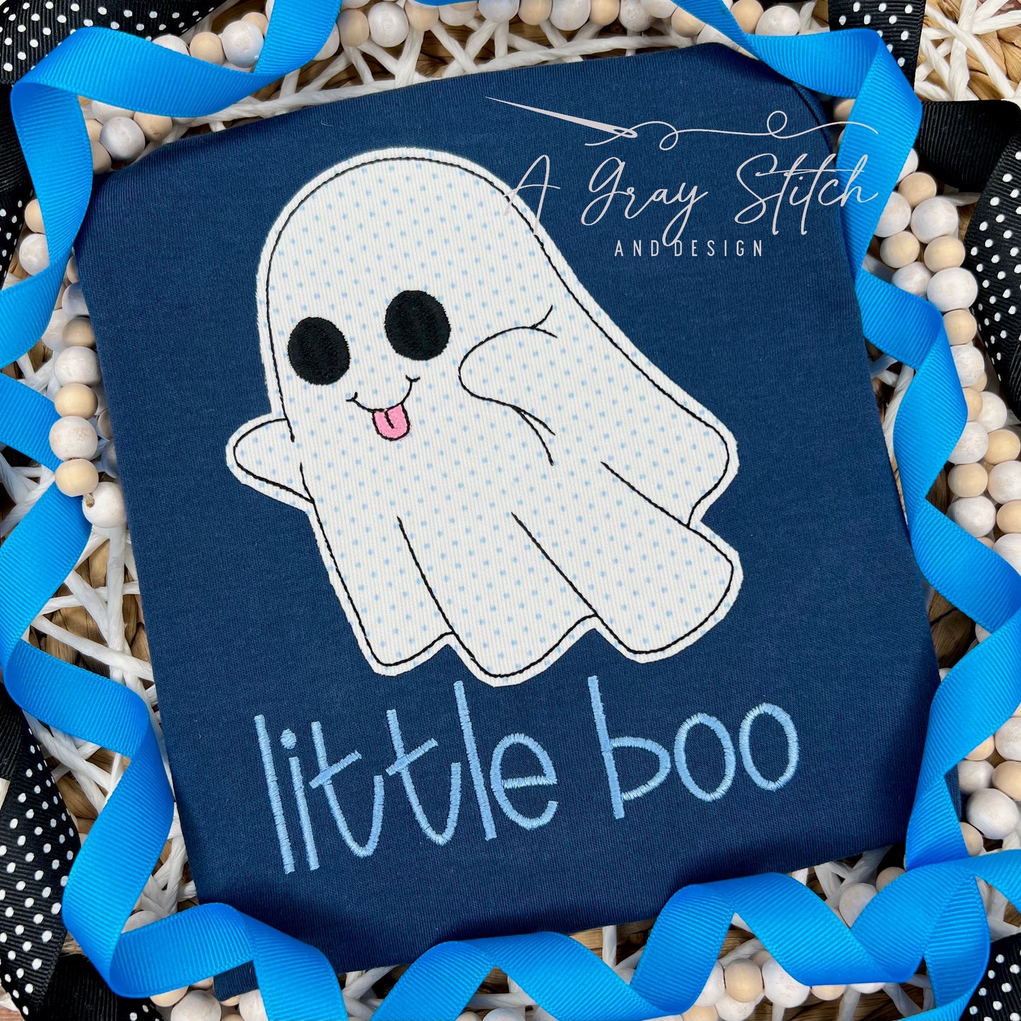 Cutie Ghost Bundle Bean Stitch Applique