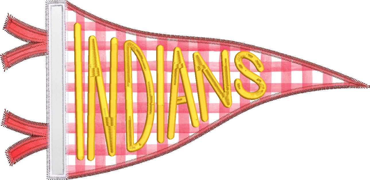 Indians Handlettered Pennant Flag