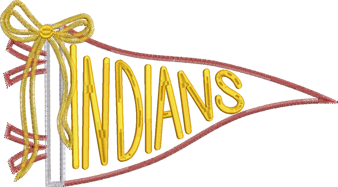 Indians Handlettered Pennant Flag
