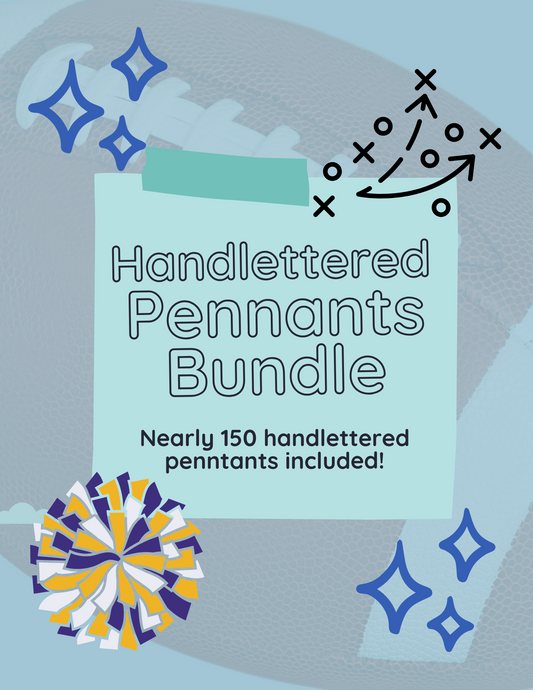 MEGA BUNDLE Handlettered Pennant Flag Appliques