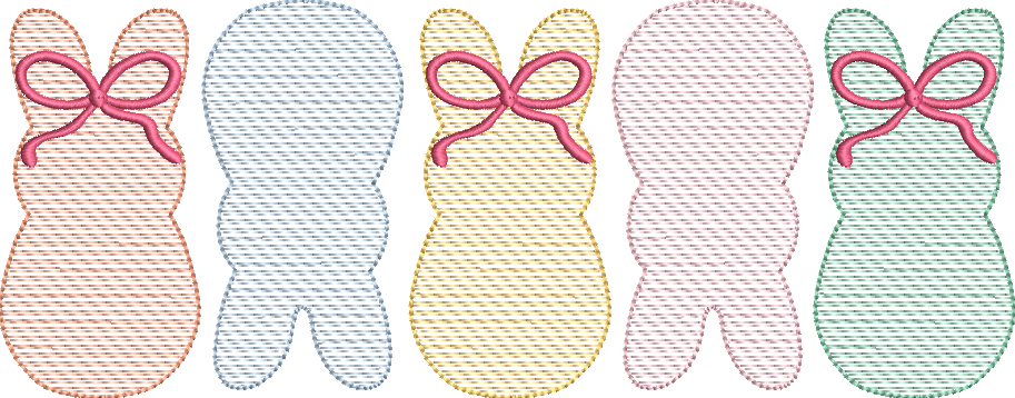 Sketch Fill Girl Jelly Bean Bunny Trio Design