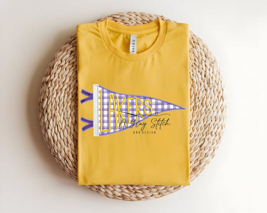 Lakers Handlettered Pennant Flag