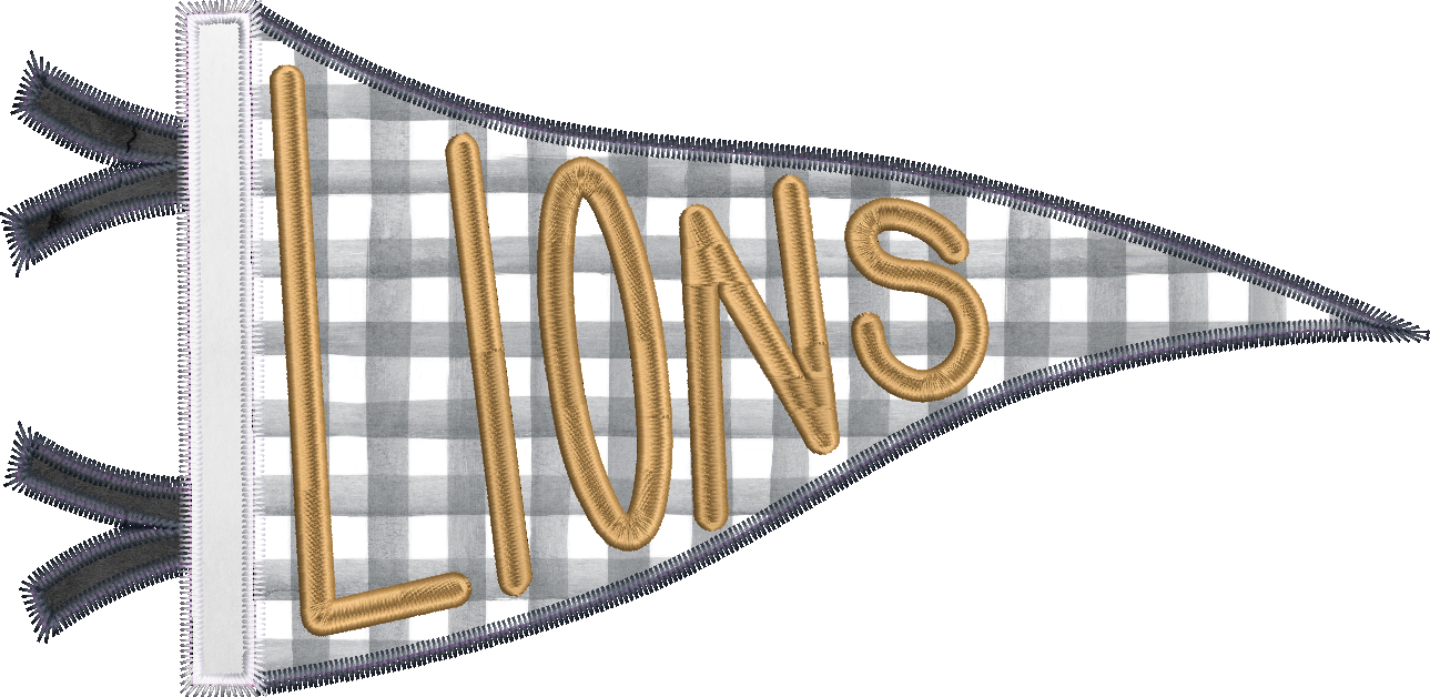 Lions Handlettered Pennant Flag