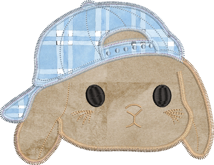 Zig Zag Stitch Applique Lop Eared Bunny Boy