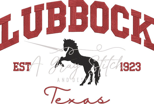 Lubbock Collegiate Embroidery Design