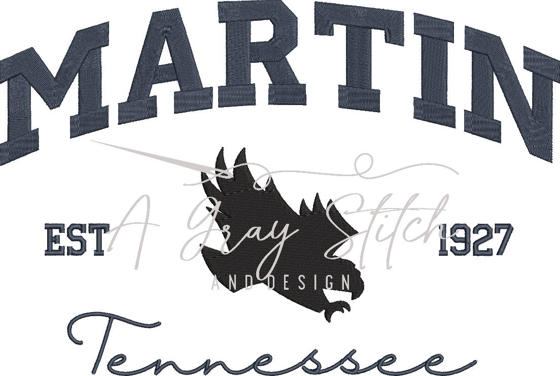 Martin Collegiate Embroidery Design