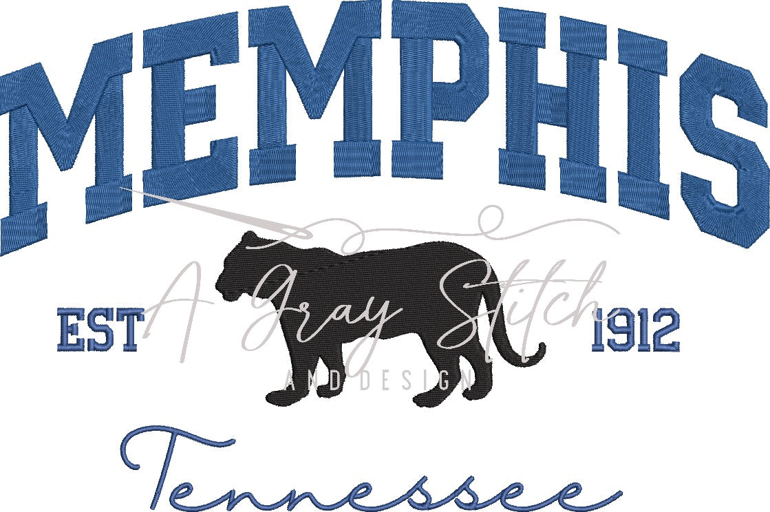 Memphis Collegiate Embroidery Design