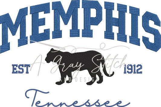 Memphis Collegiate Embroidery Design