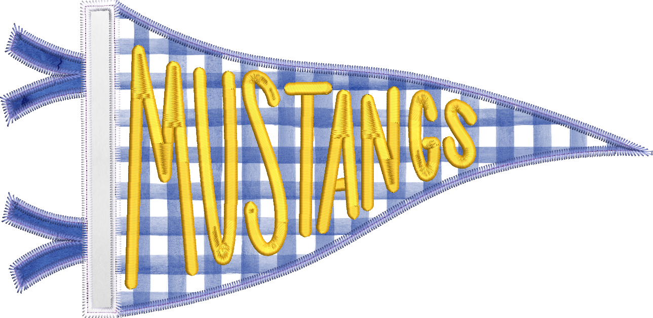 Mustangs Handlettered Pennant Flag