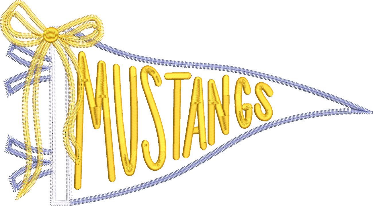 Mustangs Handlettered Pennant Flag