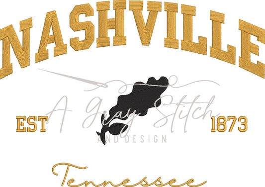 Nashville Collegiate Embroidery Design