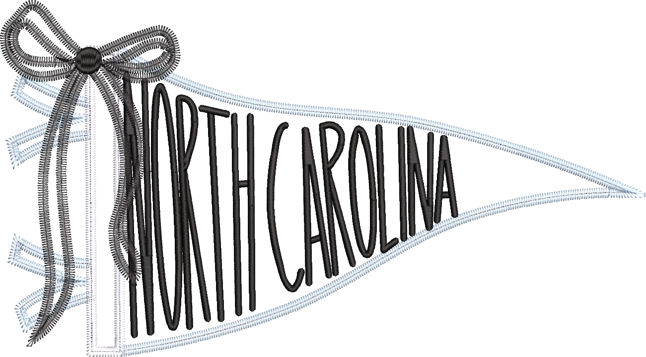 North Carolina Handlettered Pennant Flag