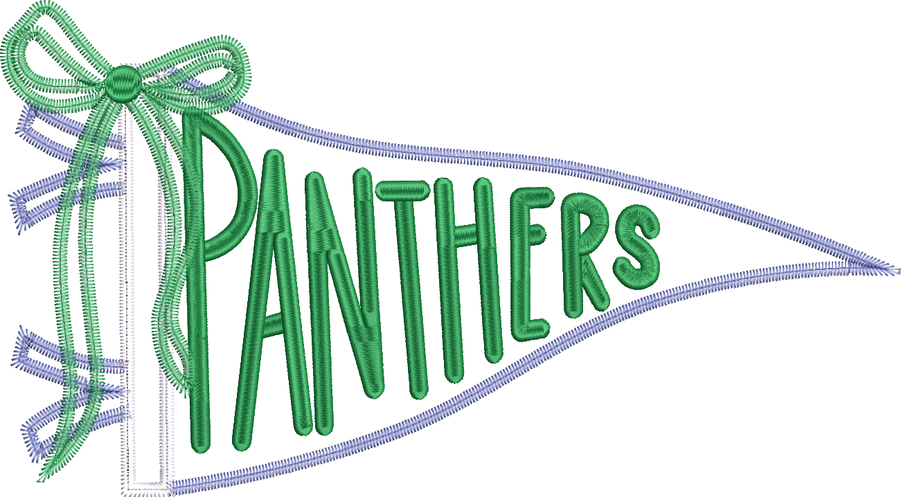 Panthers Handlettered Pennant Flag