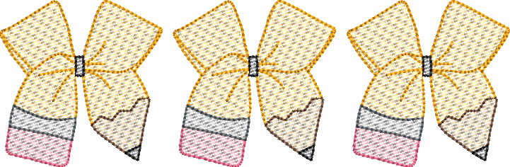 Sketch Fill Pencil Coquette Hair Bow Trio