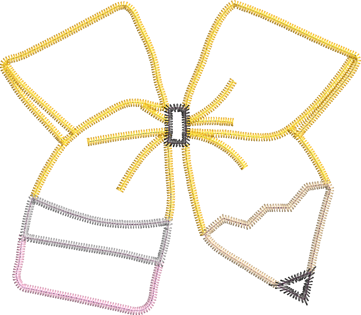 Zig Zag Applique Pencil Coquette Hairbow