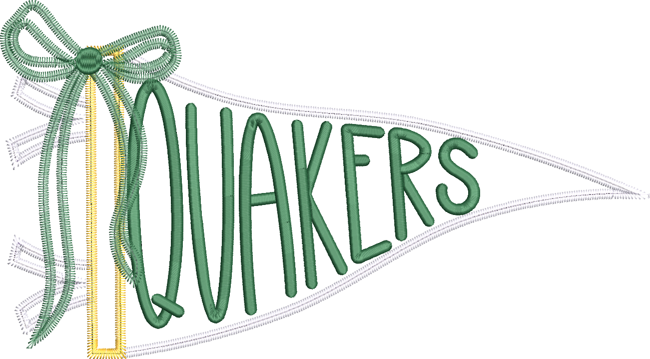 Quakers Handlettered Pennant Flag