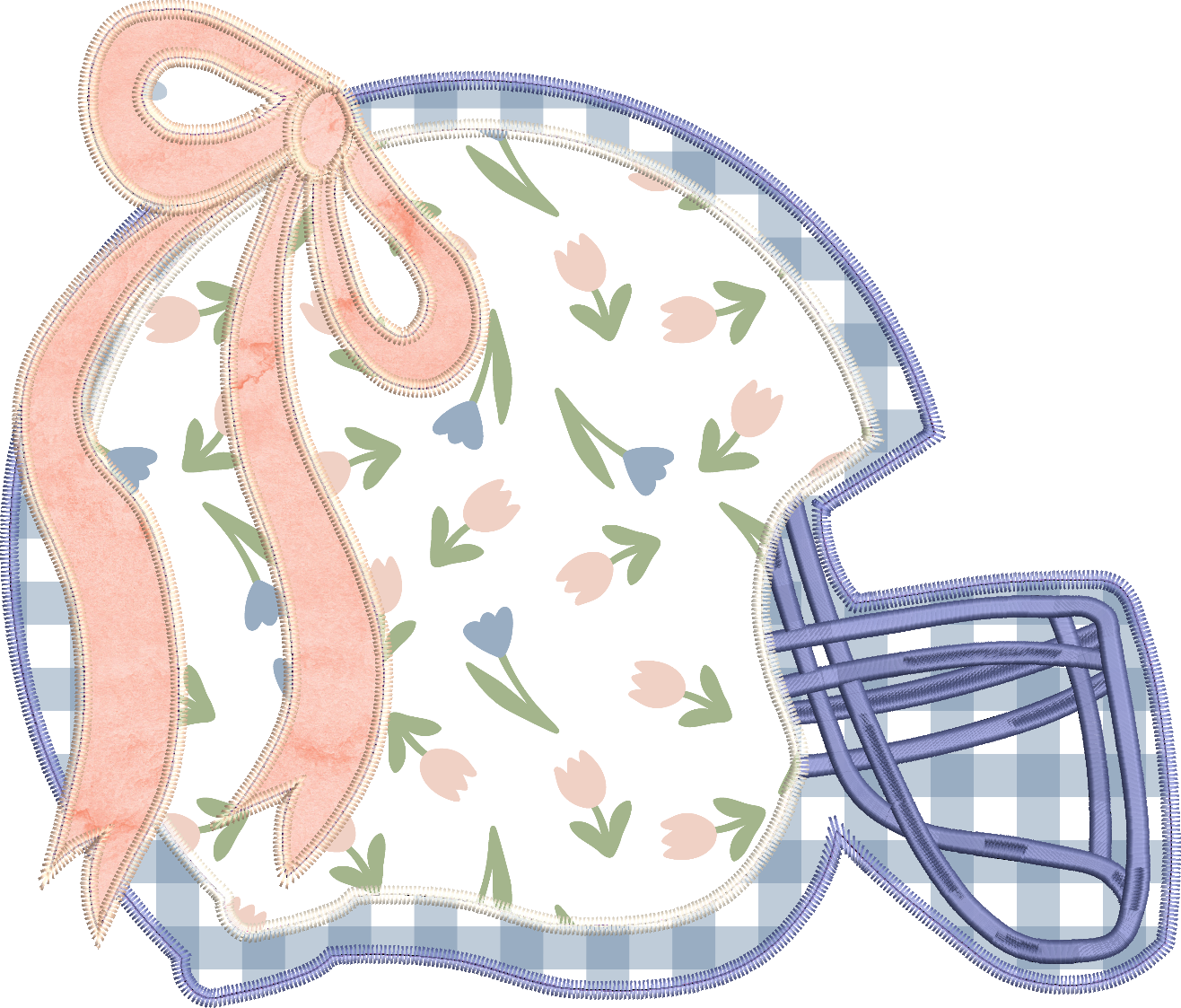 Quilted Coquette Football Helmet