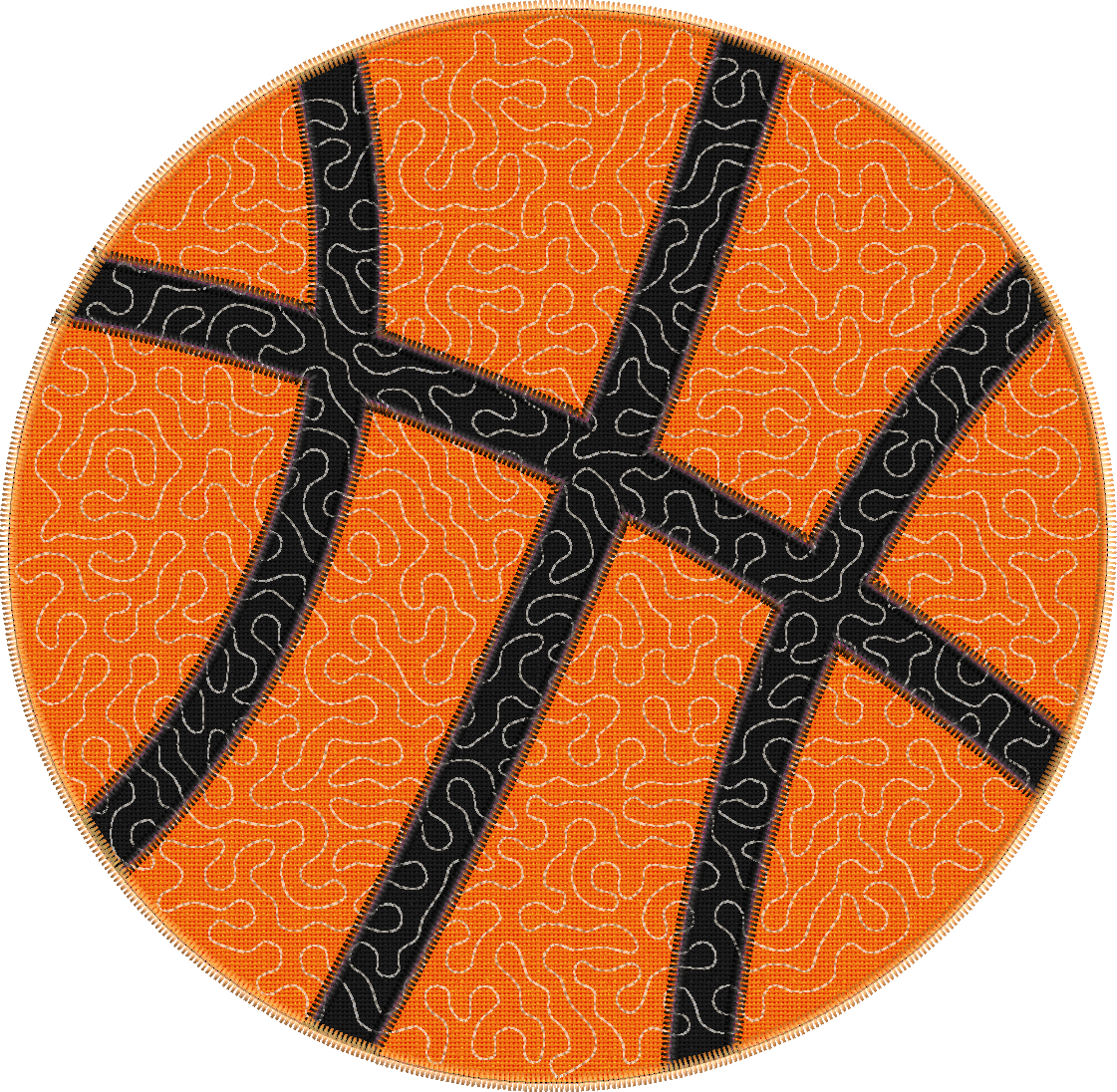 Quilted Basketball Applique Design