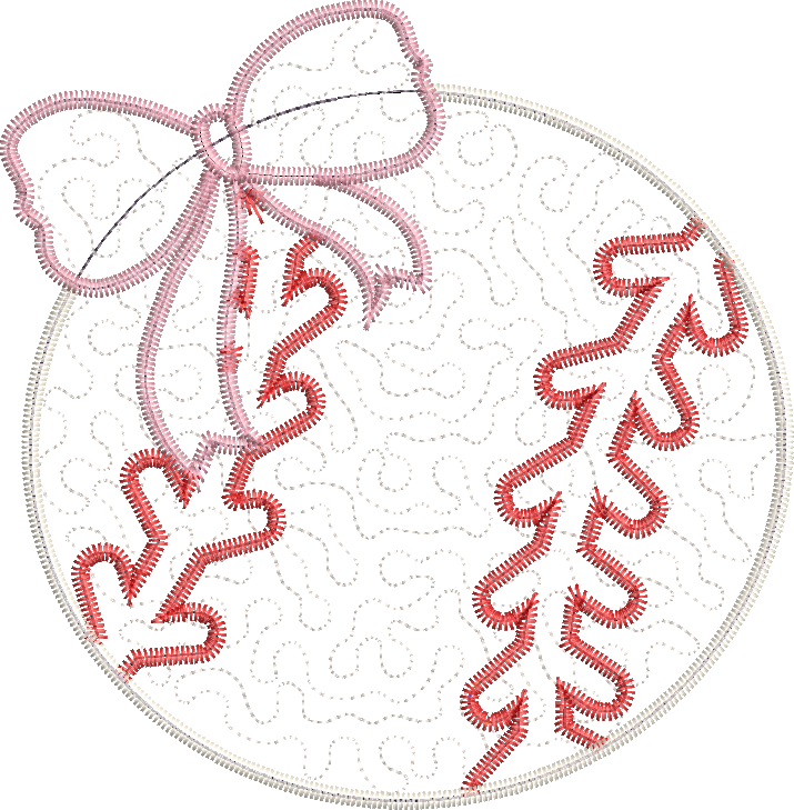 Quilted Coquette Baseball Applique Design