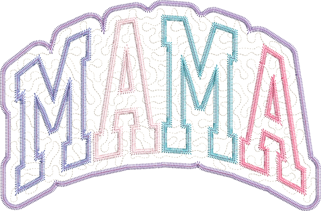Quilted MAMA Double Stack Applique Design
