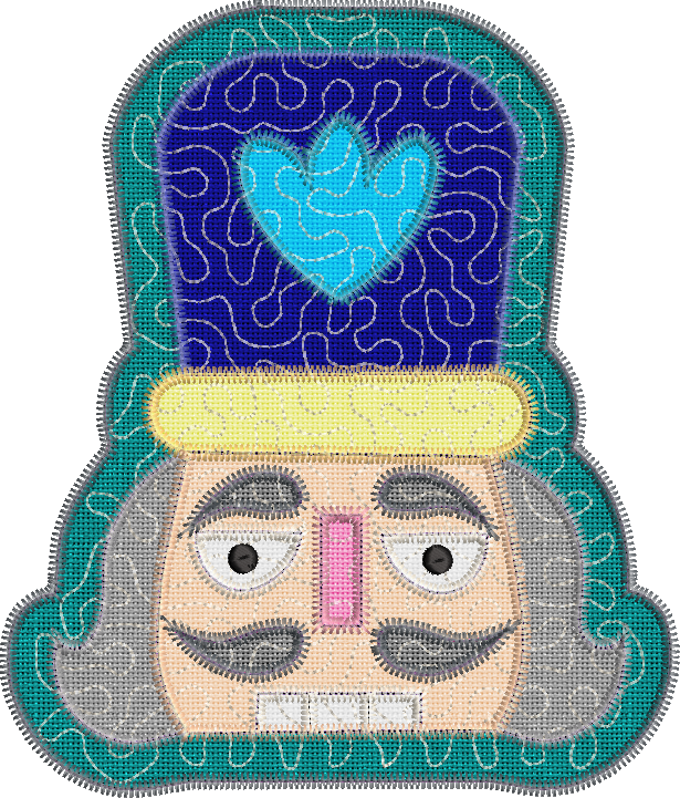 Quilted Nutcracker Face Applique Design