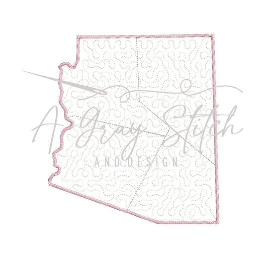 Quilted Patchwork State of Arizona Applique Design