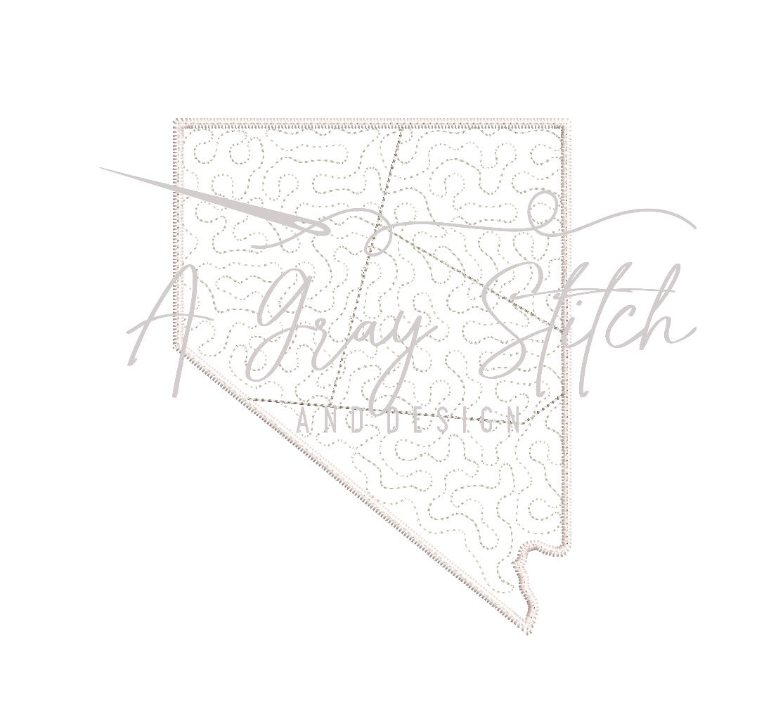 Quilted Patchwork State of Nevada Applique Design