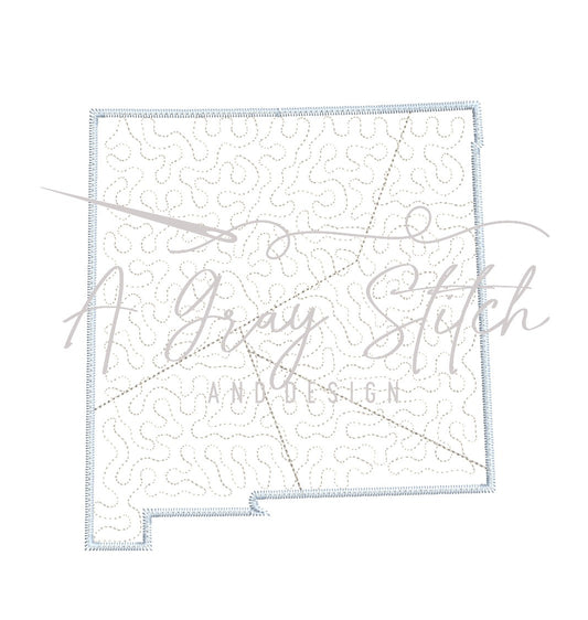 Quilted Patchwork State of New Mexico Applique Design