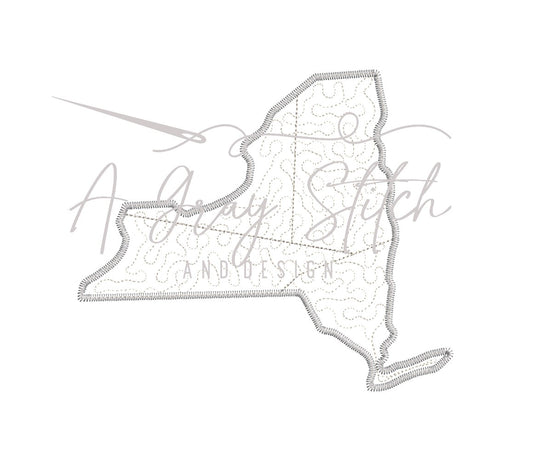Quilted Patchwork State of New York Applique Design