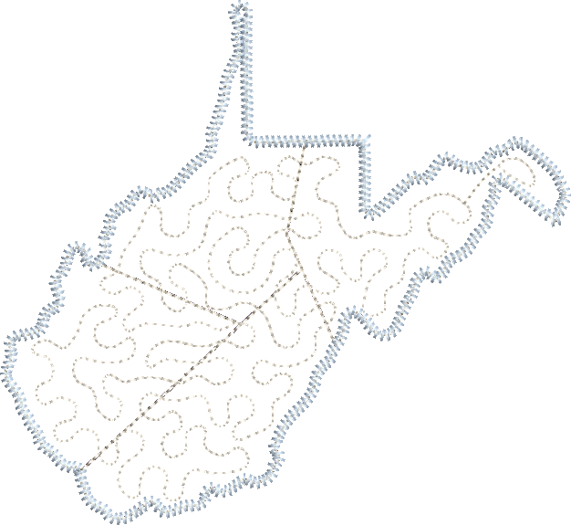 Quilted Patchwork State of West Virginia Applique Design