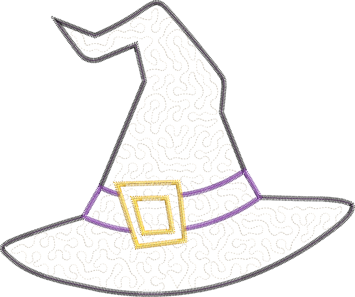Quilted Witch Hat Applique Design