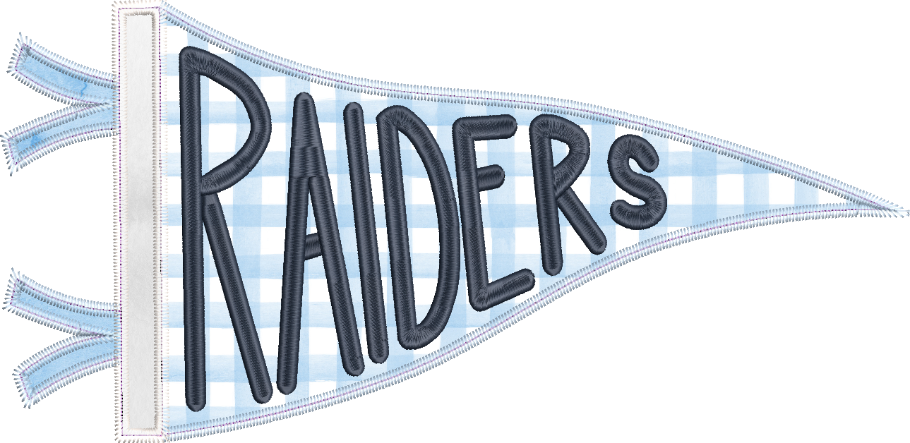 Raiders Handlettered Pennant Flag