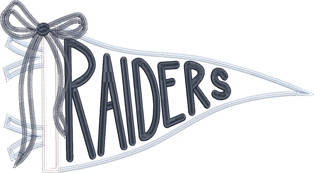 Raiders Handlettered Pennant Flag