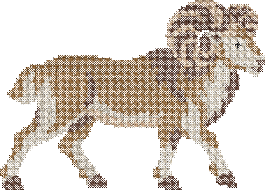 Ram Cross Stitch Mascot